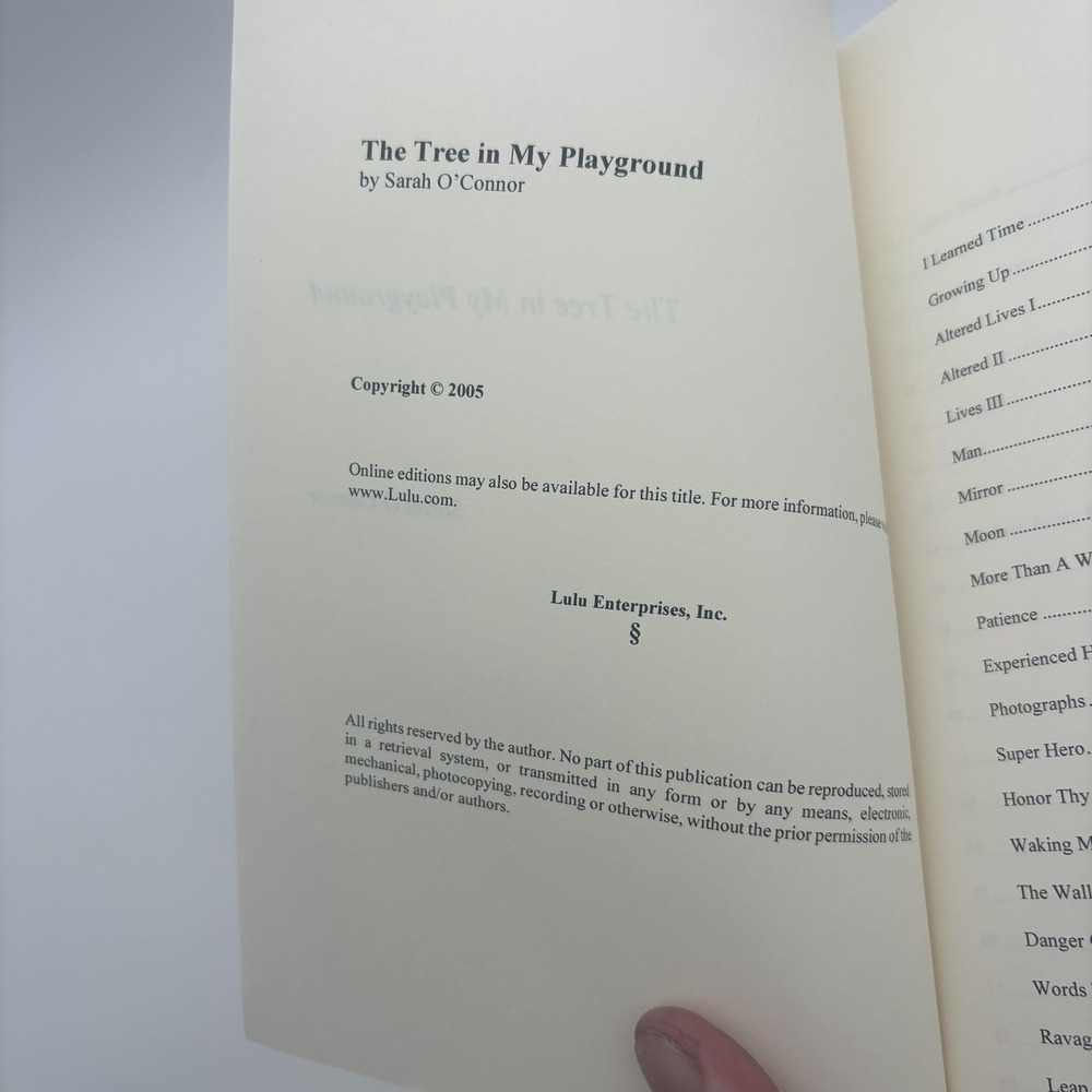 The Tree In My‎ Playground Sarah O'Connor Lulu Gray Trade PB Poetry Childhood - Picture 2 of 3